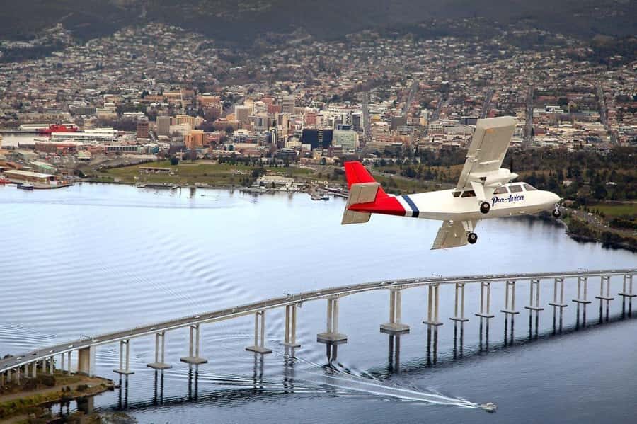 30 Minute Scenic Hobart Plane Flight - Entering The Sky Above Hobart From Cambridge