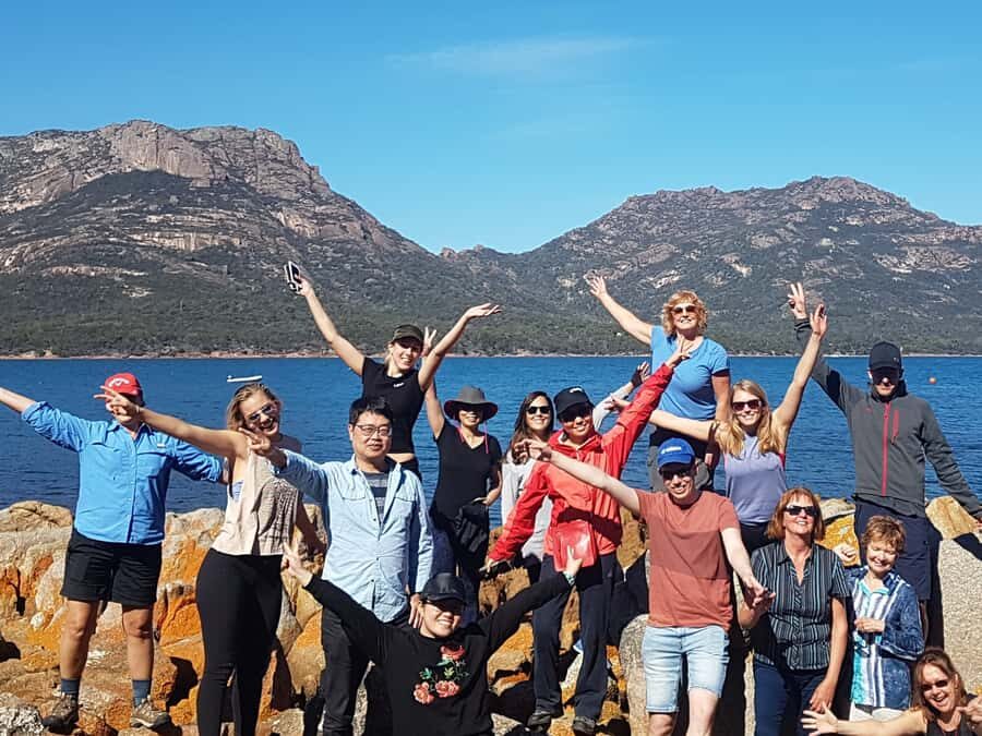 Hobart: 4 Day Wild Tasmania Tour - Bay of Fires: orange lichen, turquoise water, and beach time
